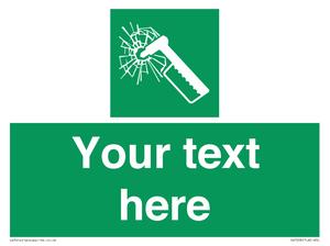 Custom sign safe condition emergency hammer